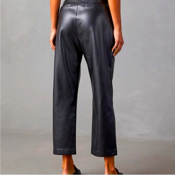 English Factory Faux Leather Pleated Trouser Pants Size S NWT - Picture 2 of 15